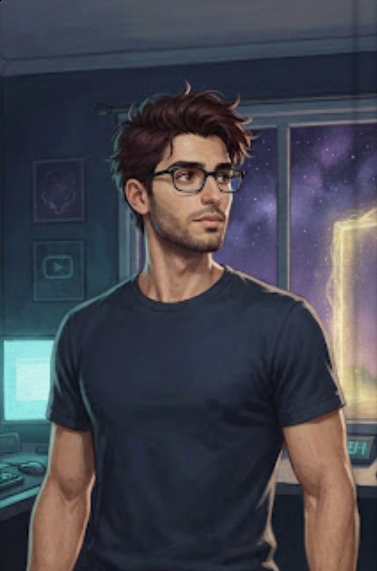 Sharon Gibli in his workroom at night — the book cover